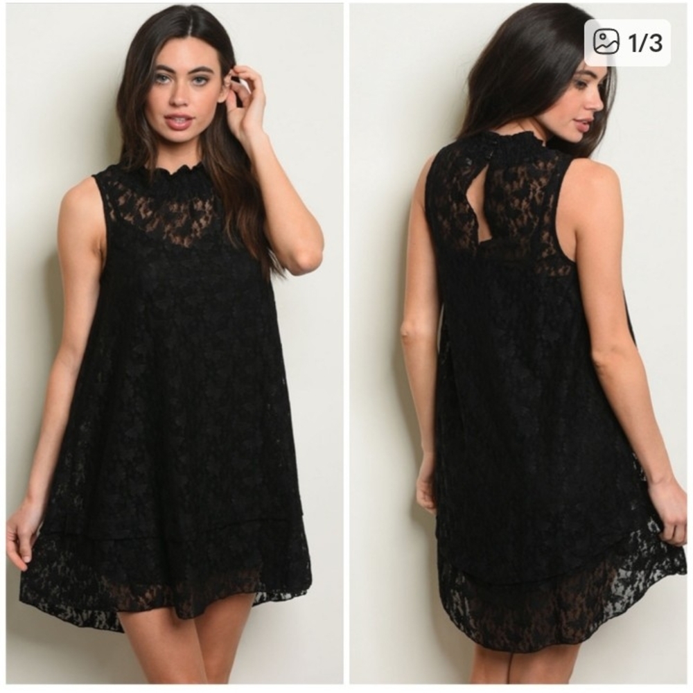 NWT- TCEC Black Lace Dress
